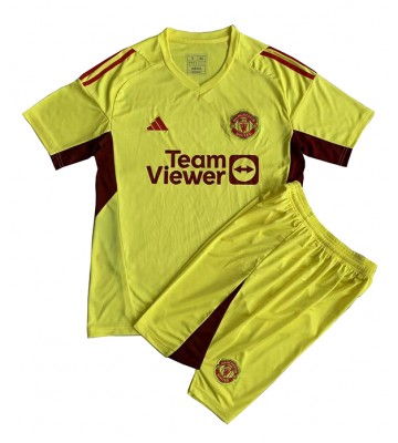 Manchester United Bramkarskie Koszulka Wyjazdowych Dziecięca 2023-24 Krótki Rękaw (+ Krótkie spodenki)